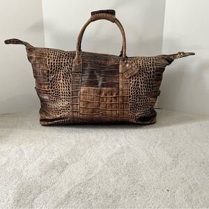 Dooney & Burke Medium Duffle Croco Travel Bag Luggage Tote